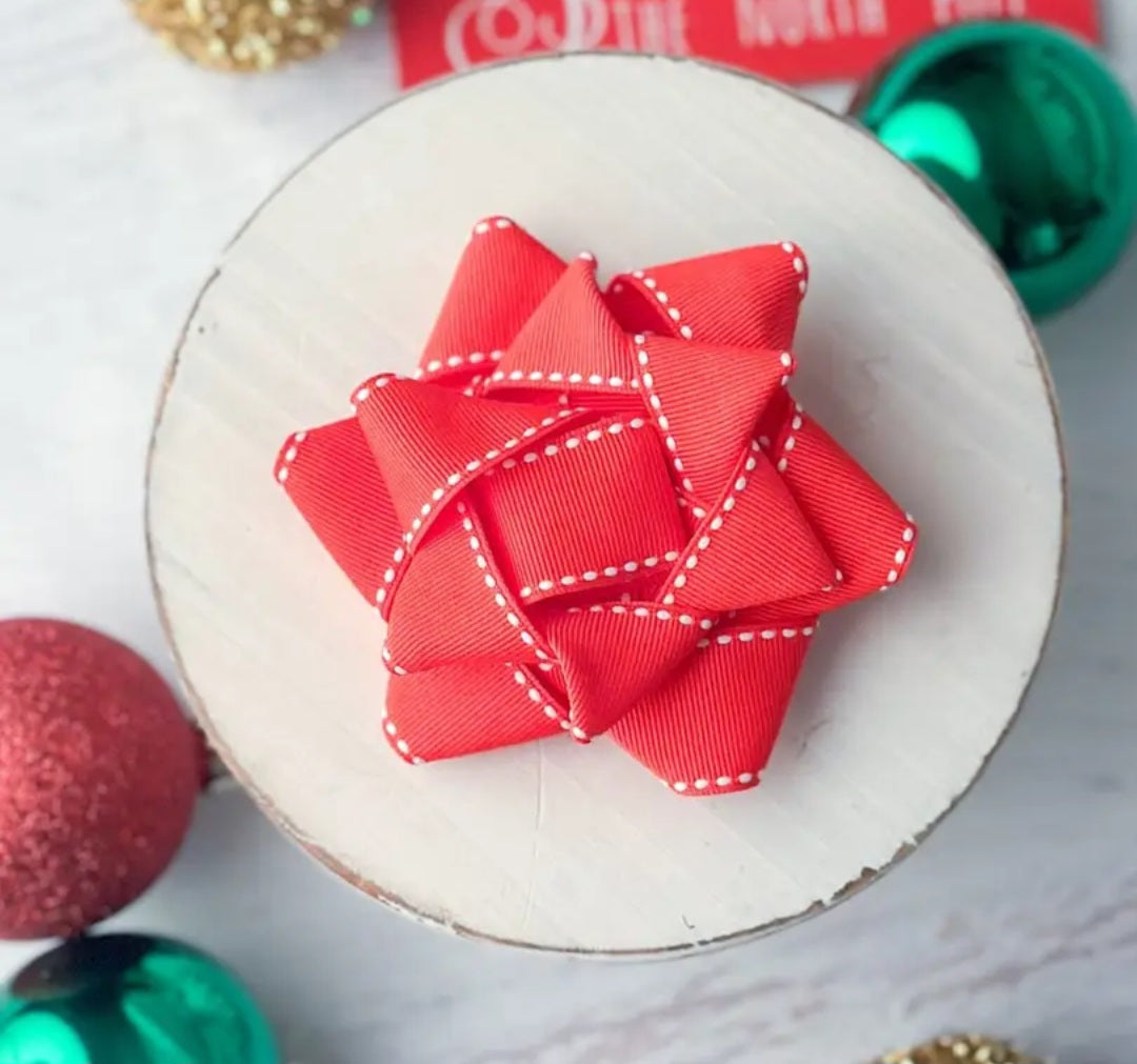 Red Christmas Bow Clip Bow