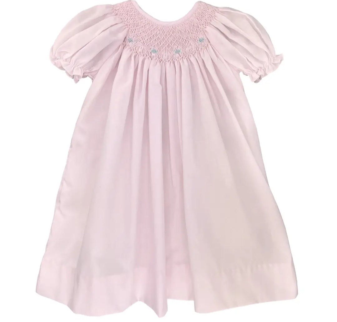 Girls Heirloom Smocked Light Pink Gown Dress #561