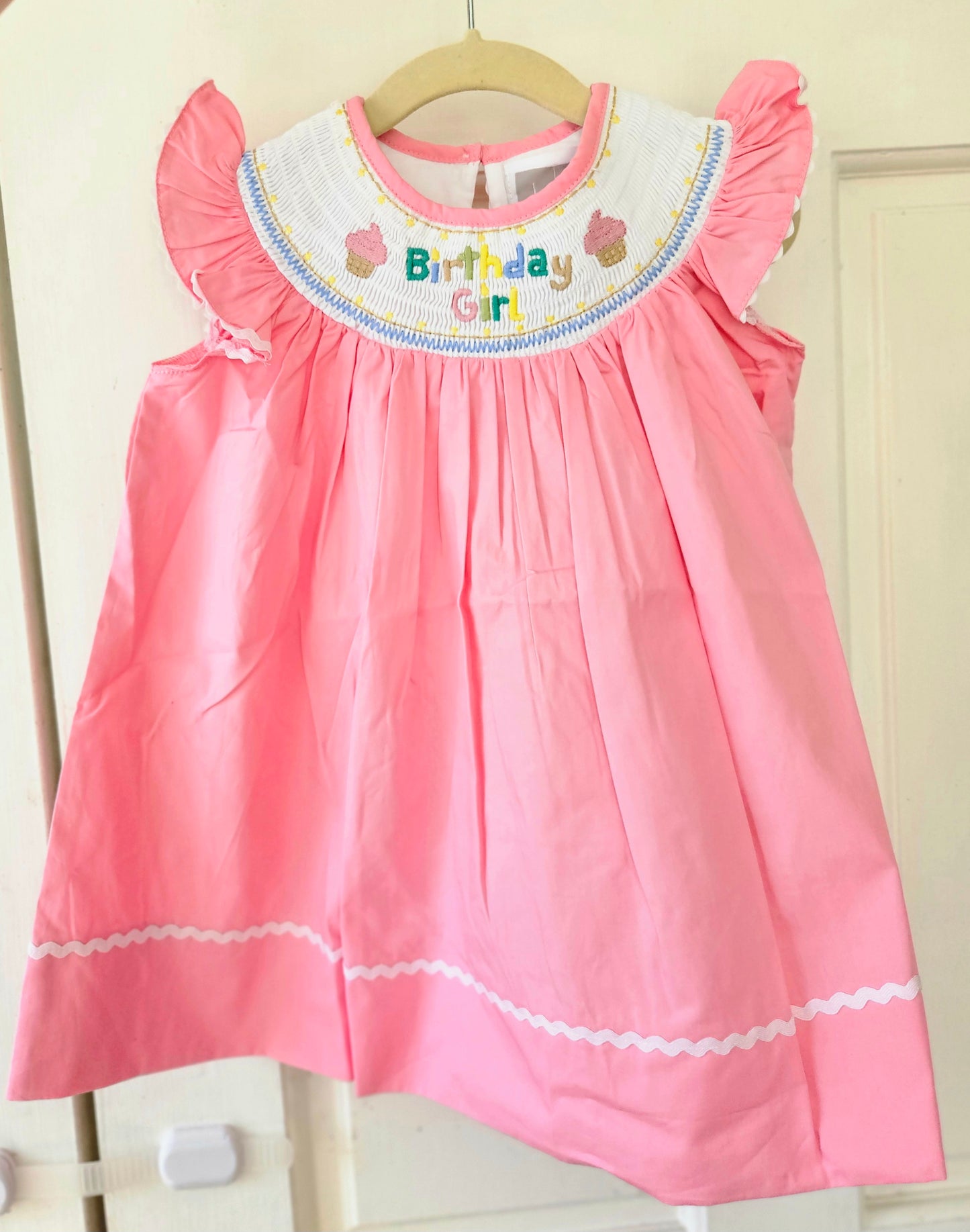 Birthday Girl Bubblegum Smocked Dress #505