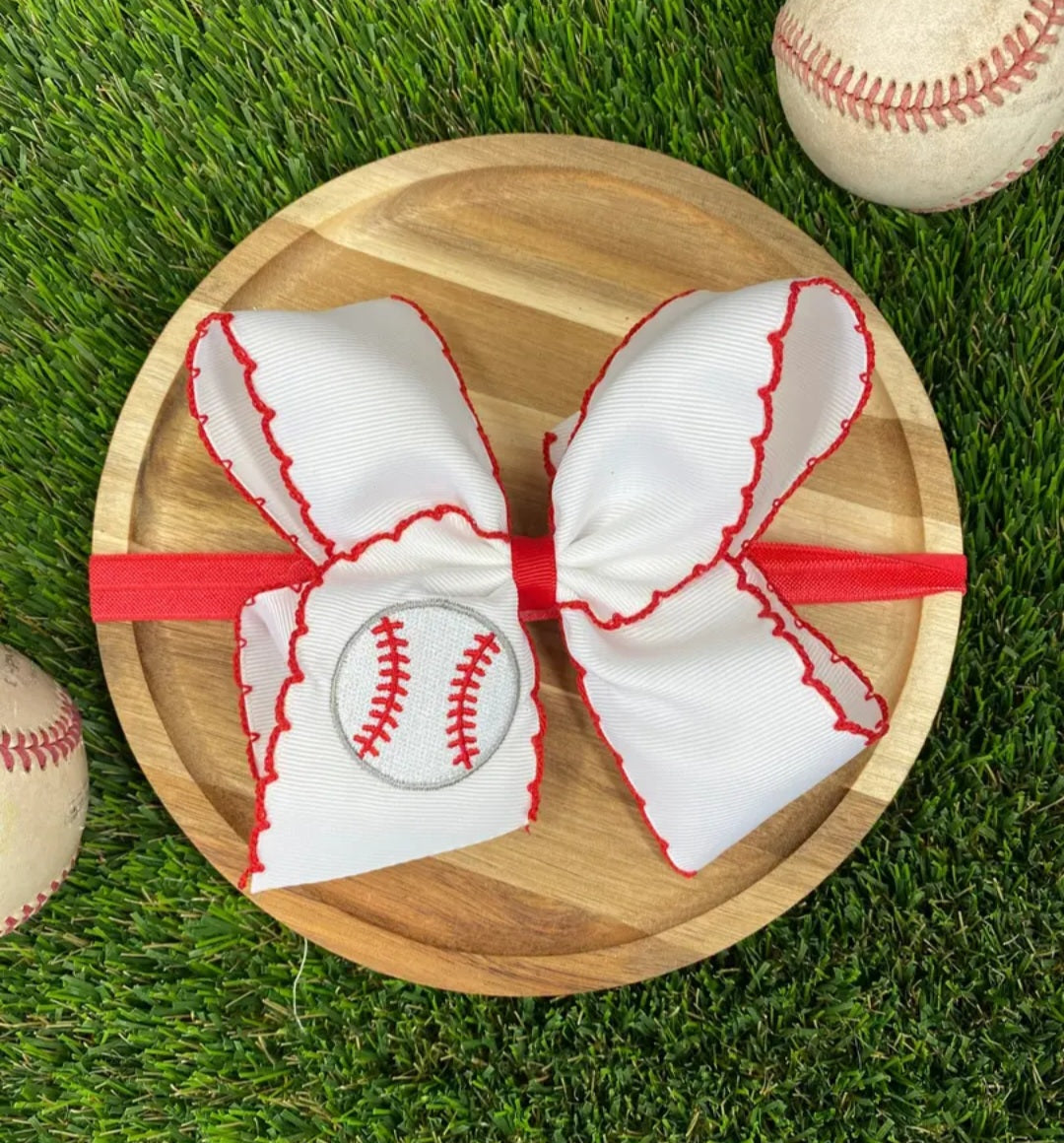 Baseball Season Headband Bow