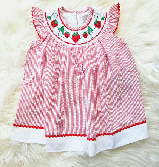 Strawberry Season Spring Smocked Dress #507