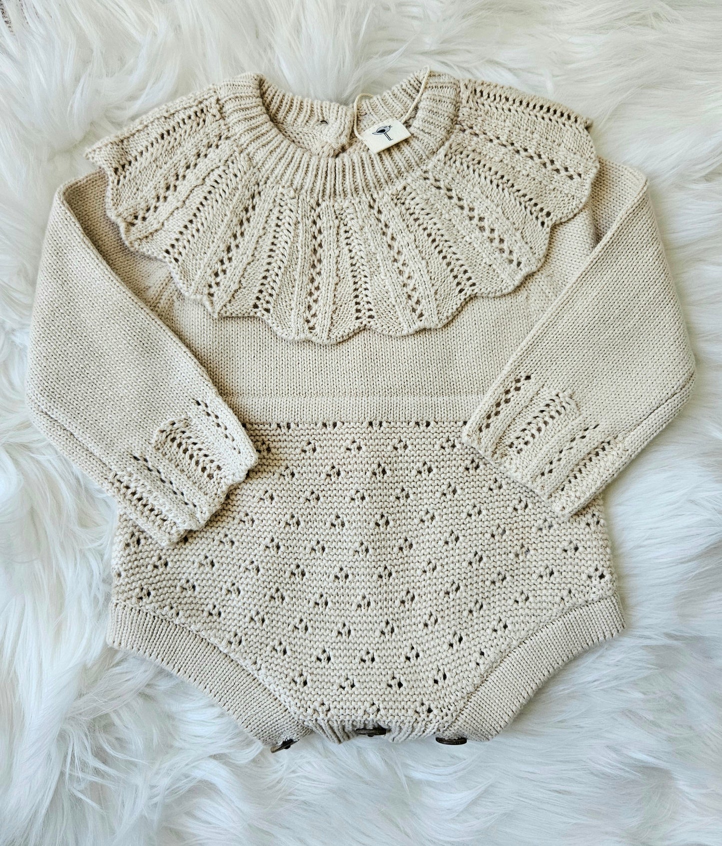 Cotton Knit Baby Girls Romper