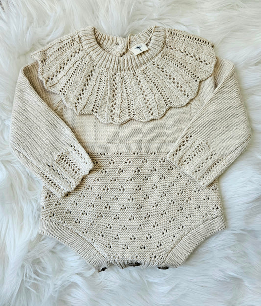 Cotton Knit Baby Girls Romper