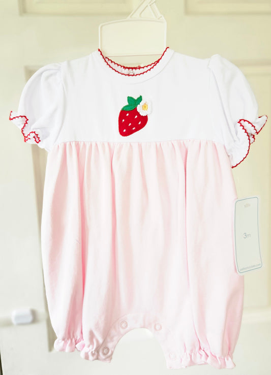 Girls Strawberry Bubble Romper #558