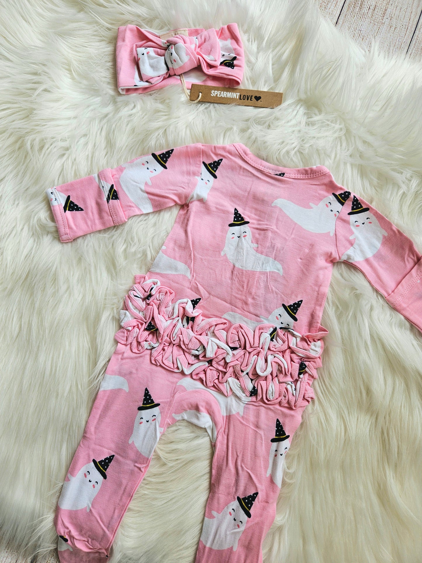 Pink and Spooky Baby Girls Zippy