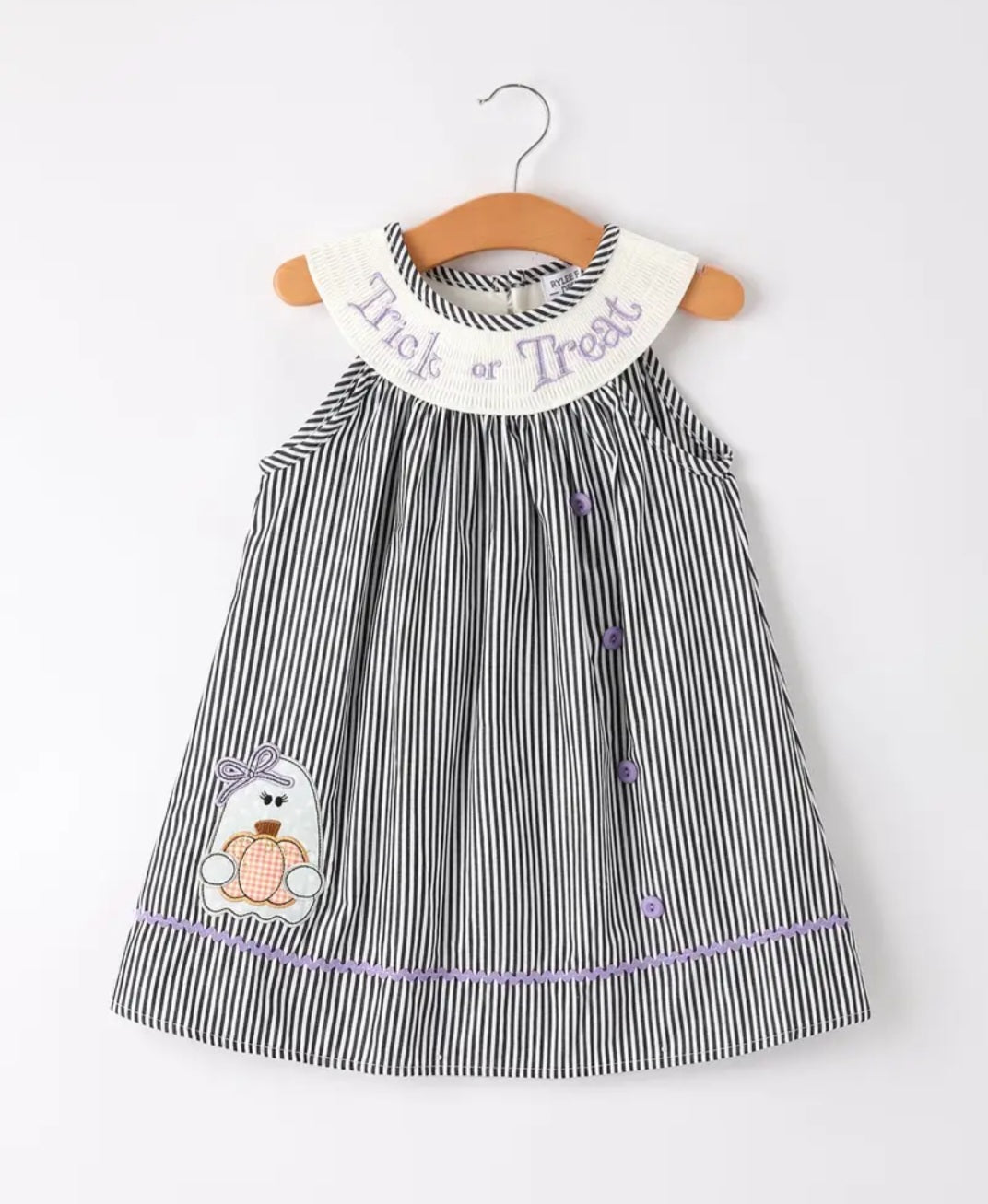 Ghost and Pumpkin Smocked Dress