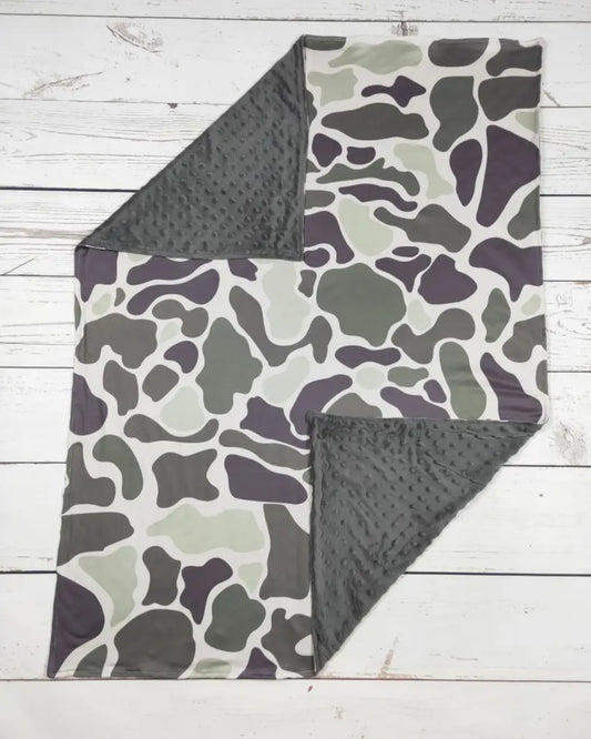 Grey and Green Camo Baby/Toddler Blanket