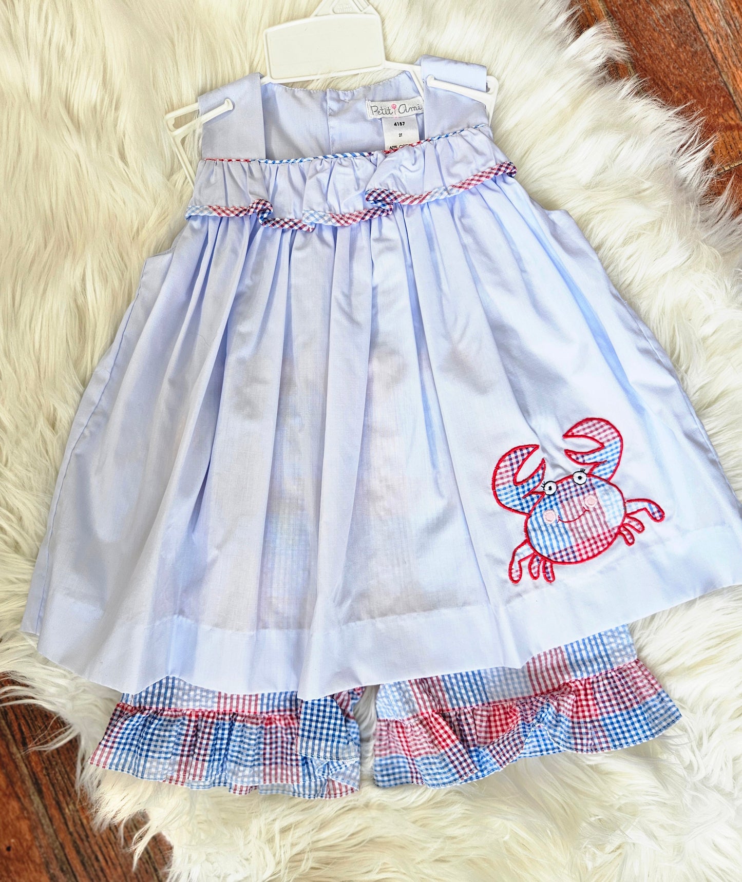 Girls Patriotic Crab Short Set #490