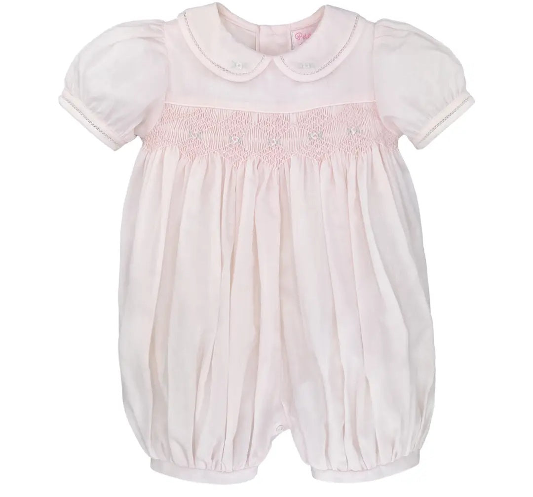 Girls Heirloom Light Pink Bubble Romper #556