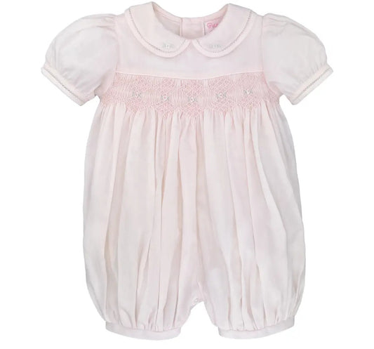 Girls Heirloom Light Pink Bubble Romper #556