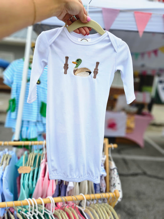 Mallard Call Baby Boys Zipper Gown