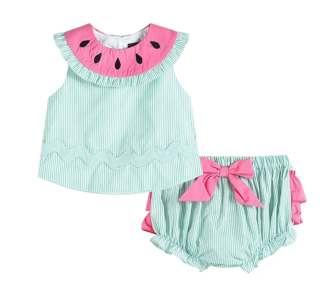 Watermelon Collar Ruffle Diaper Set #574