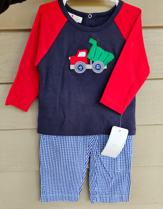 Dump Truck Boys Embroidered Set