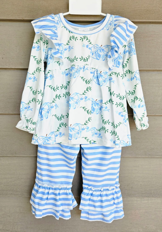 Blue Pumpkin Patches Girls Ruffle Pants Set