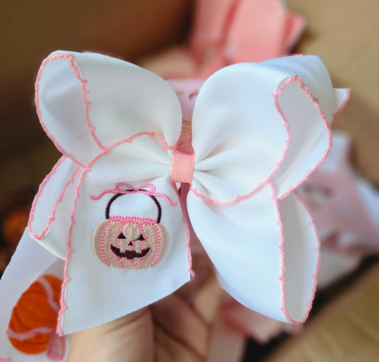 Jack-O-Lantern Bucket Headband Bow