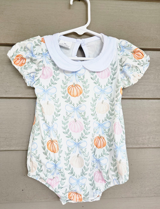 Bows and Pumpkins Girls Bubble