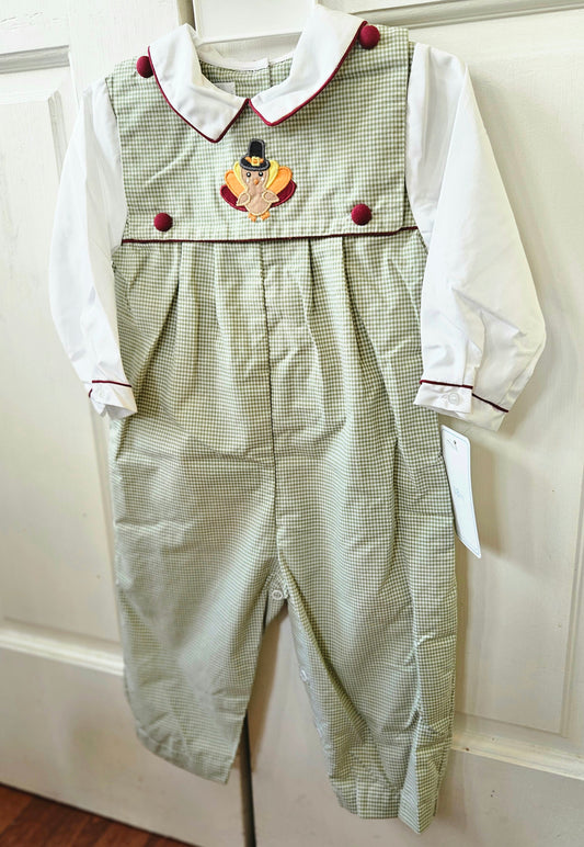Thanksgiving Boys Longall with Removable Bib