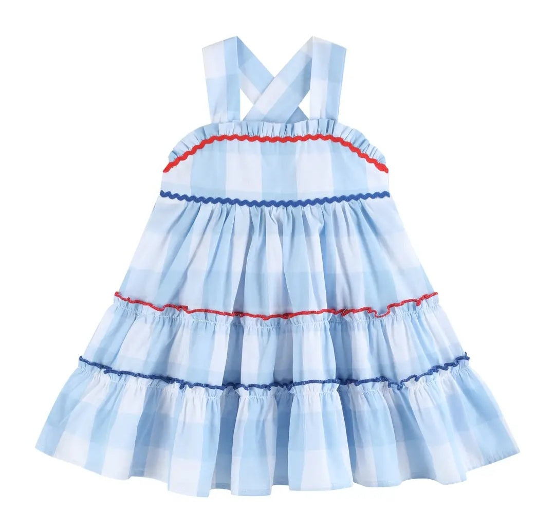 Girls Ruffle Patriotic Dress #463