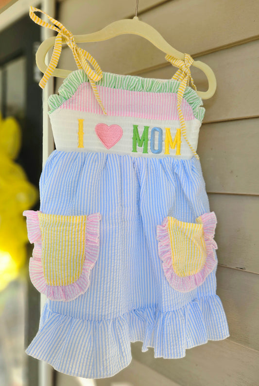 I Heart Mom Smocked Tank Dress #483