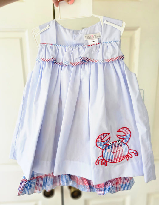 Girls Patriotic Crab Short Set #490