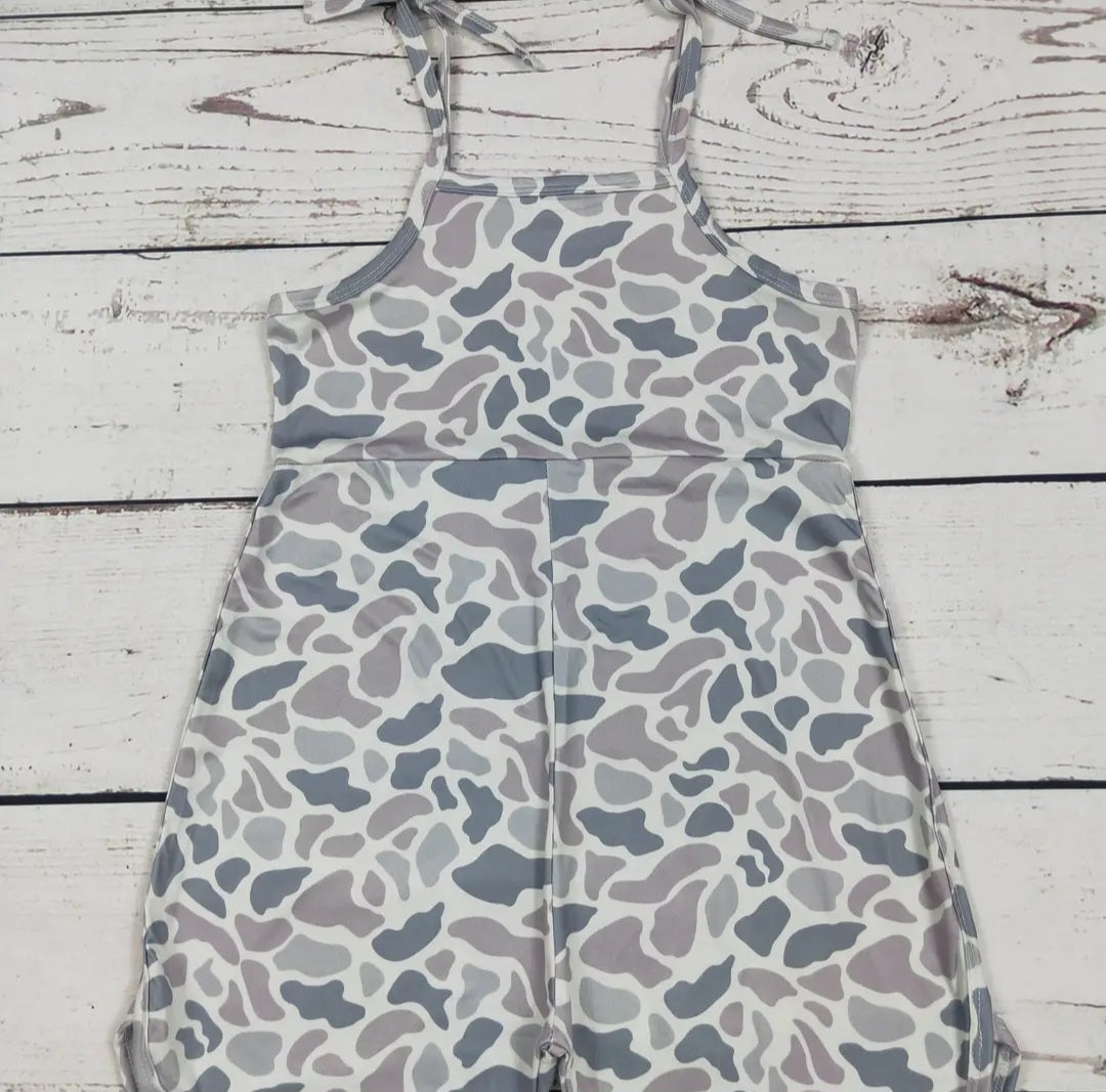 Girls Grey Camo Romper #545