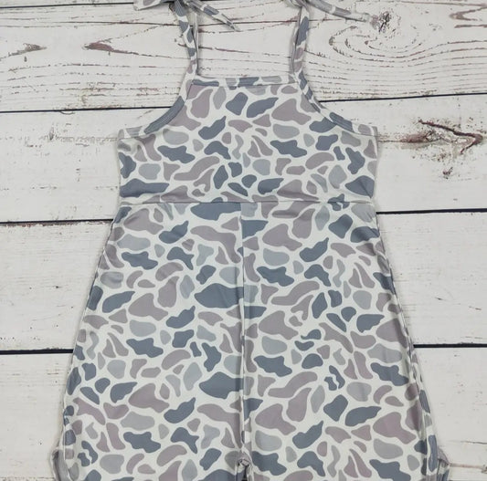Girls Grey Camo Romper #545