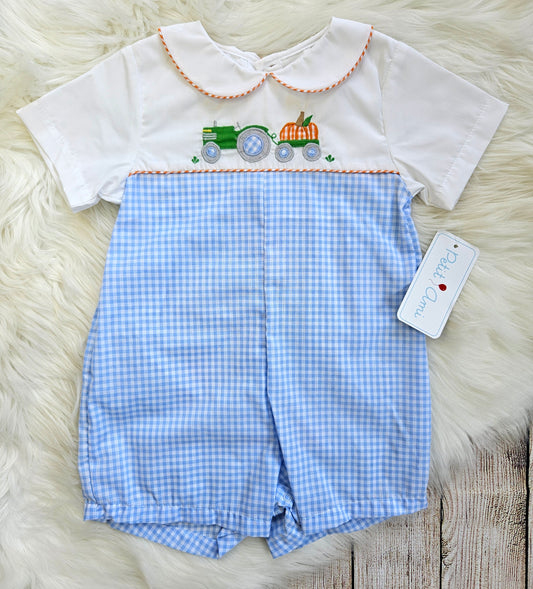 Tractors and Pumpkins Boys Romper