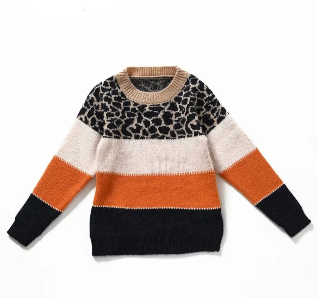 Cheetah Knit Fall Sweater