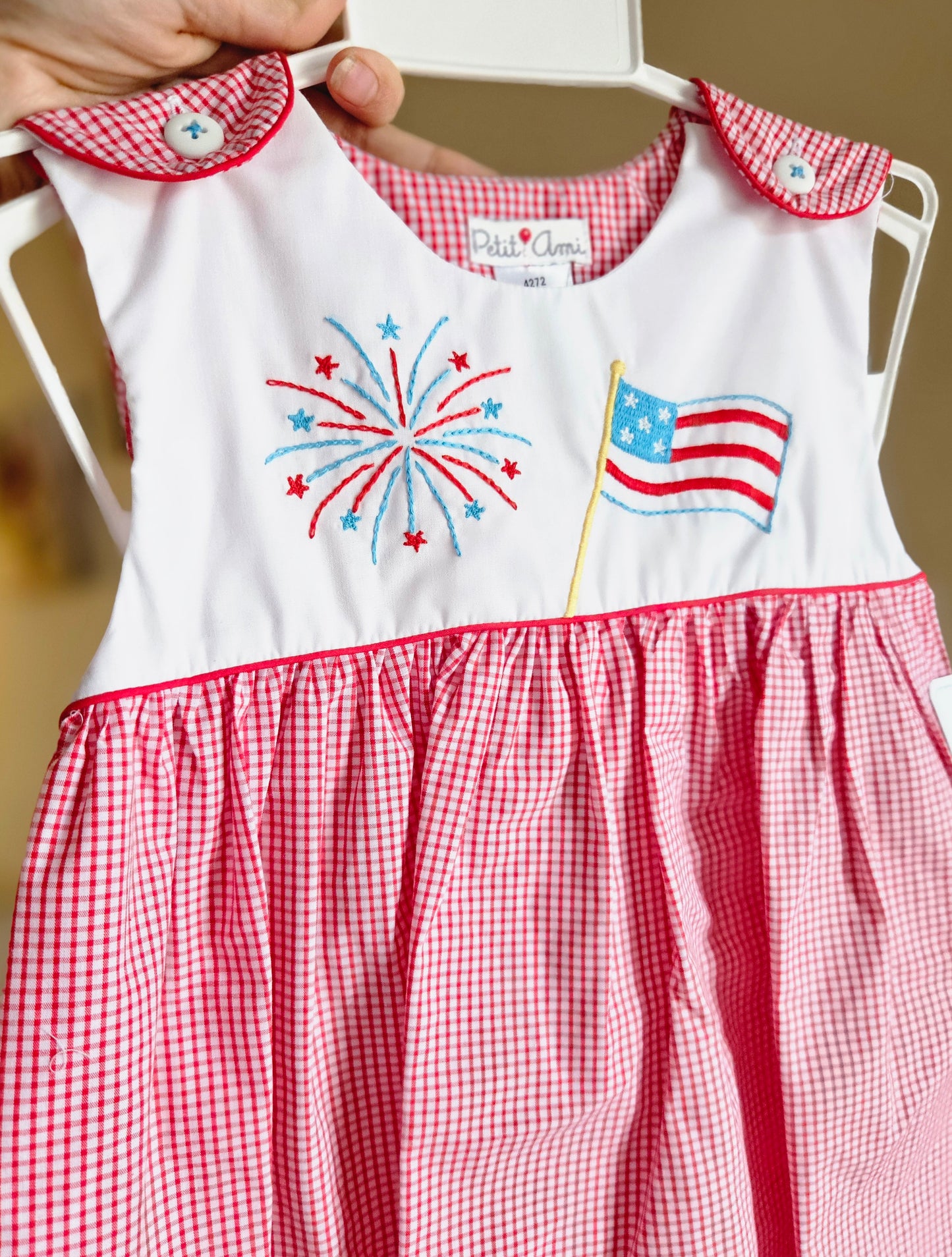 Girls Patriotic Embroidered Summer Dress #469