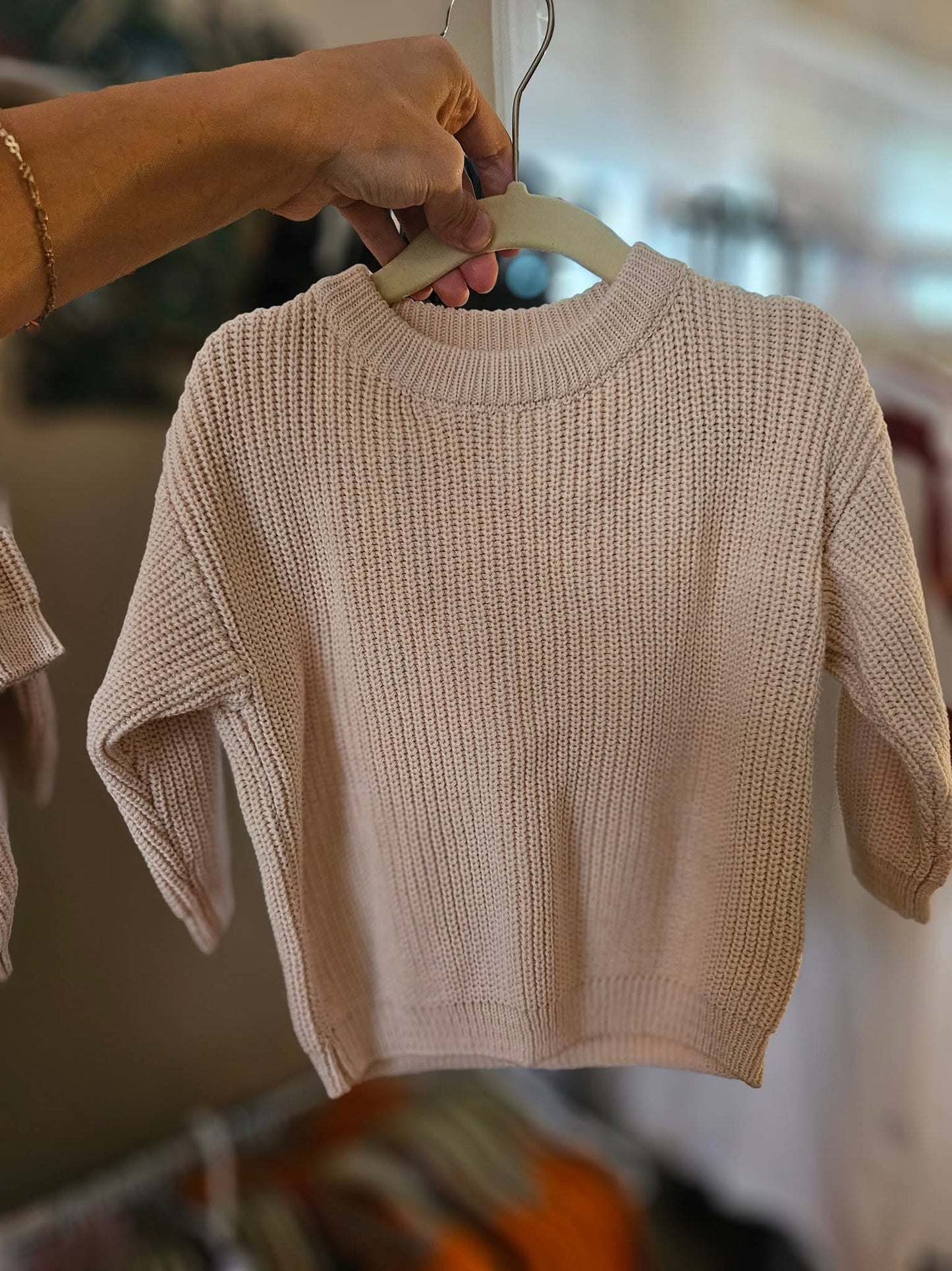 Cream Fall Knitted Sweater