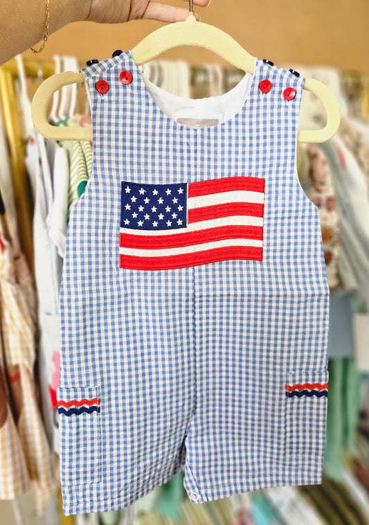 Boys Patriotic American Flag Romper #462