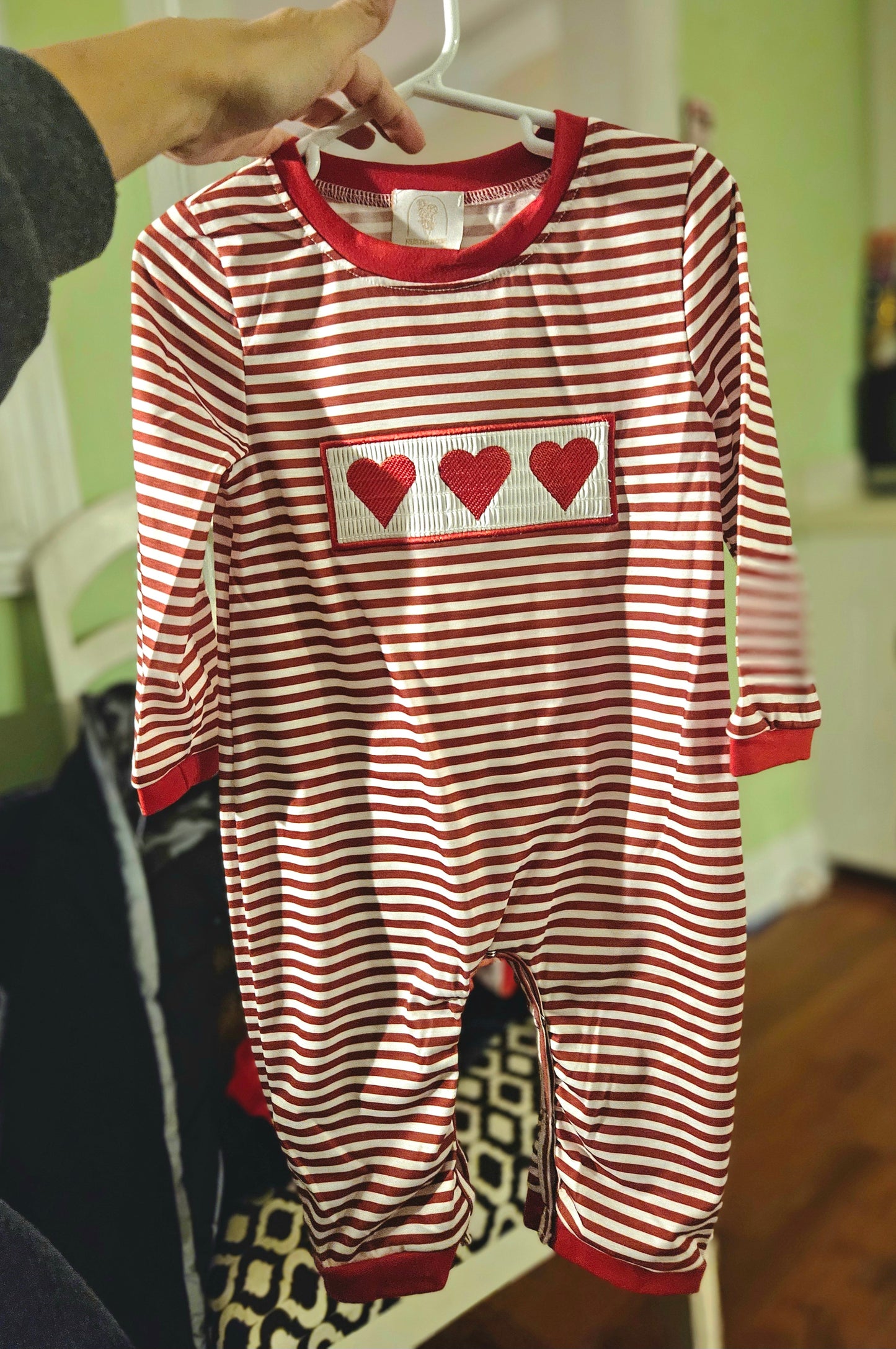 Valentine's Boy Three Hearts Smocked Jumper #477