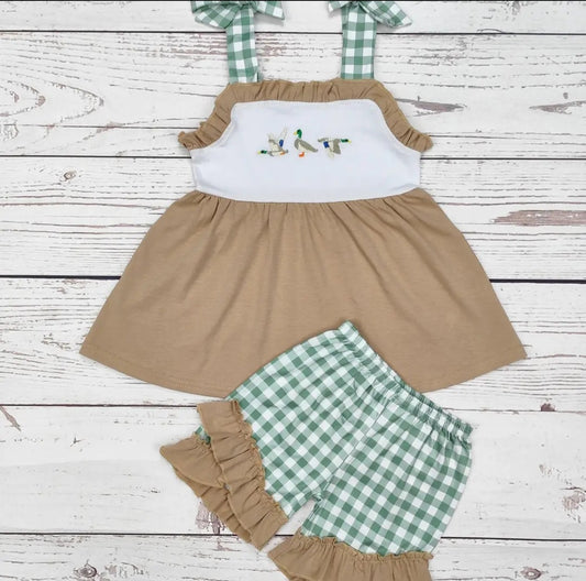 Girl's Ruffle Duck Short Set #544