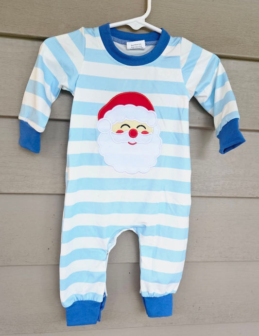 Boy's Santa Face Striped Jumper