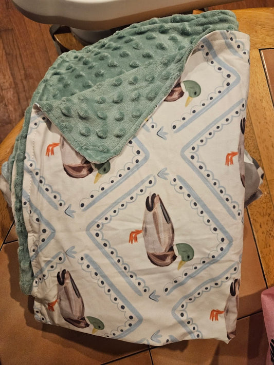 Teal Mallard Duck Blanket