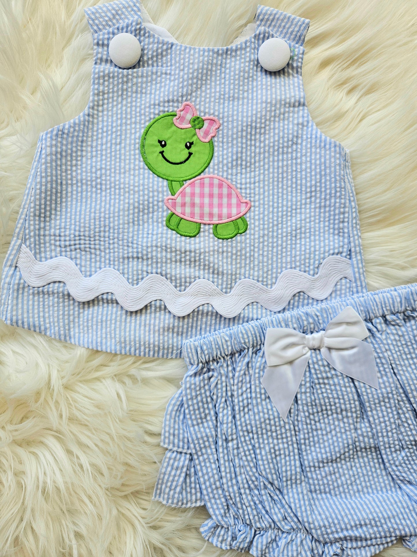 Sea Turtle Girls Cross Back Diaper Set #504