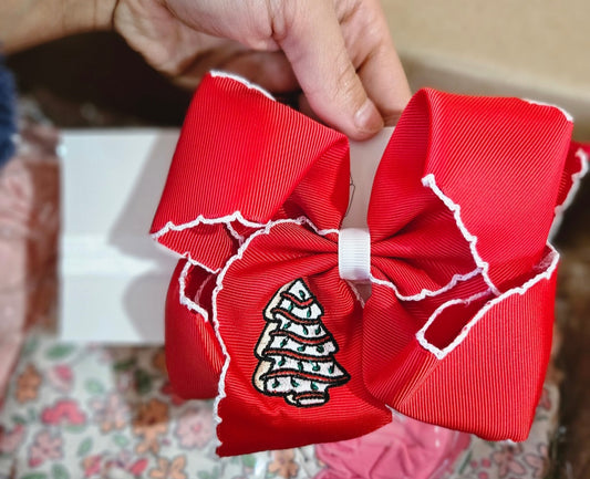 Christmas Tree Cakes Headband Bow
