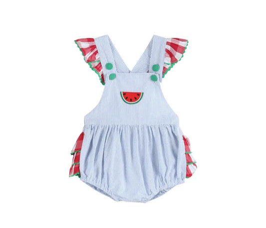 Watermelon Summer Crossback Ruffle Bubble #572