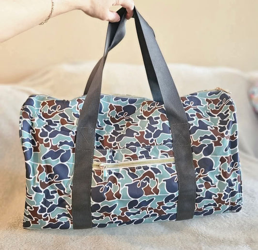 Green and Brown Boys Duffle Bag