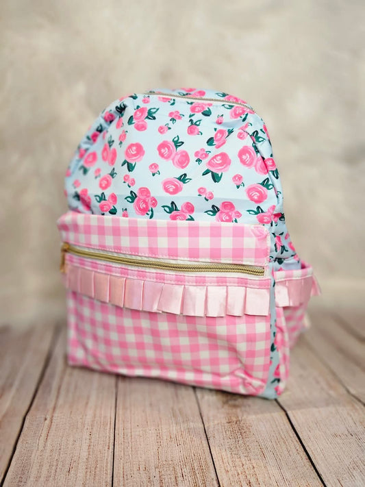Floral Ruffle Pink Buffalo Backpack