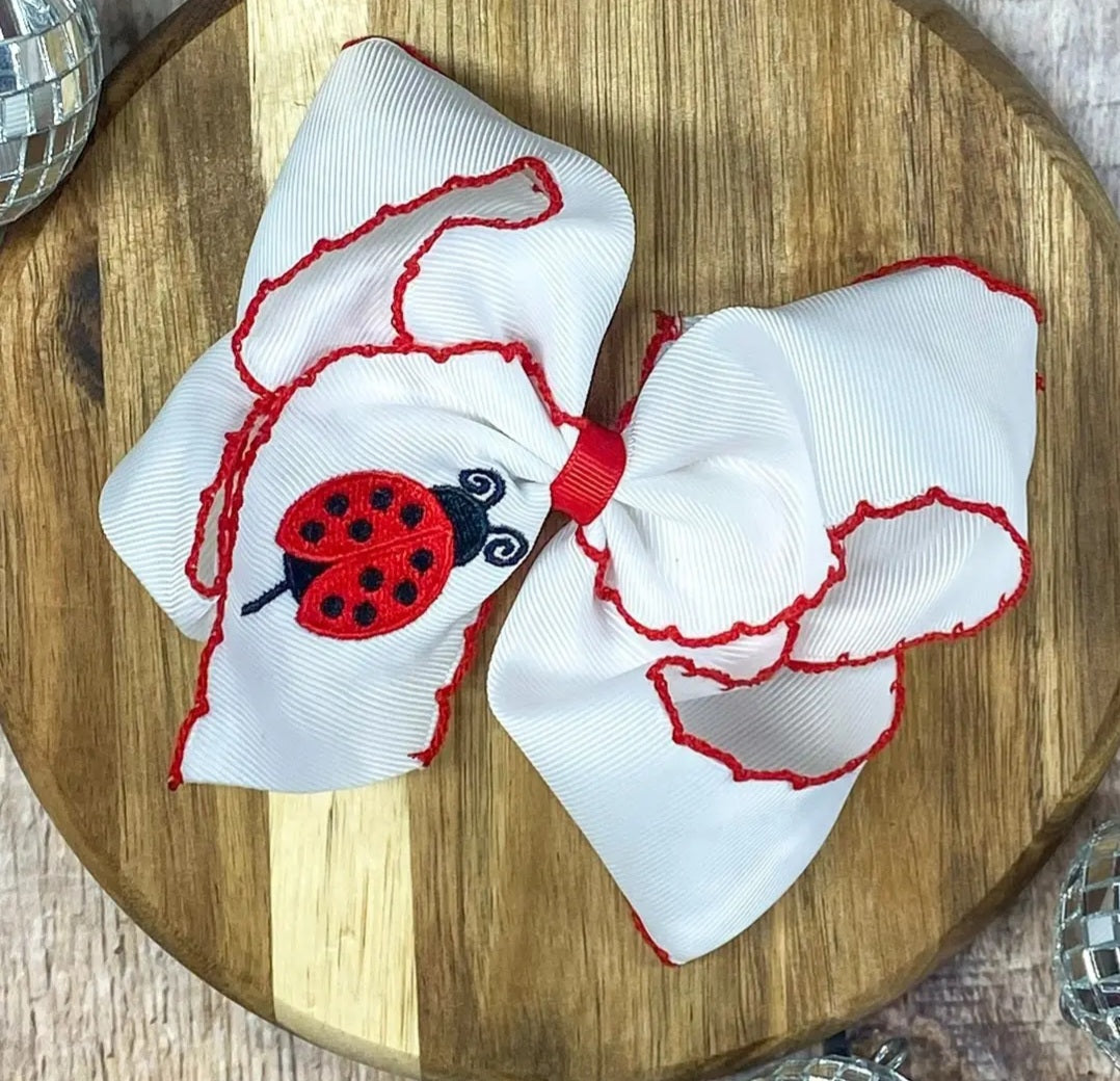 Ladybug Clip Bow