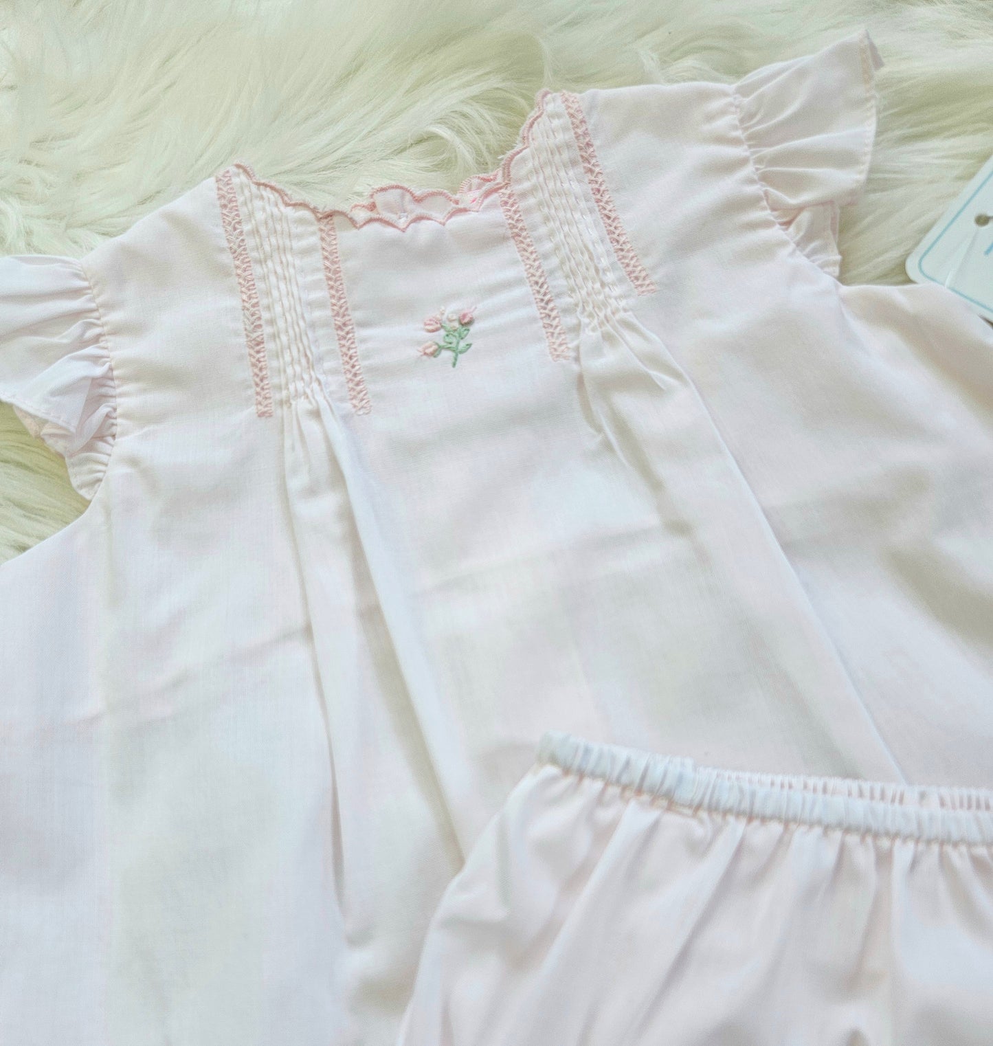 Baby Girls Heirloom Flower Diaper Set