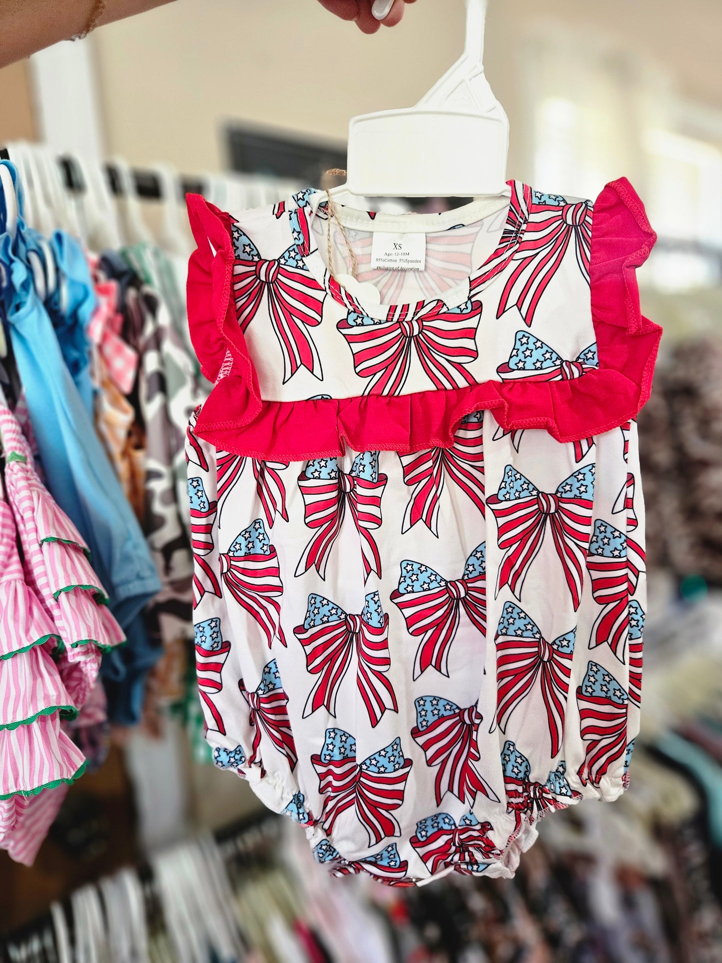 Patriotic Bow Ruffle Summer Bubble #542