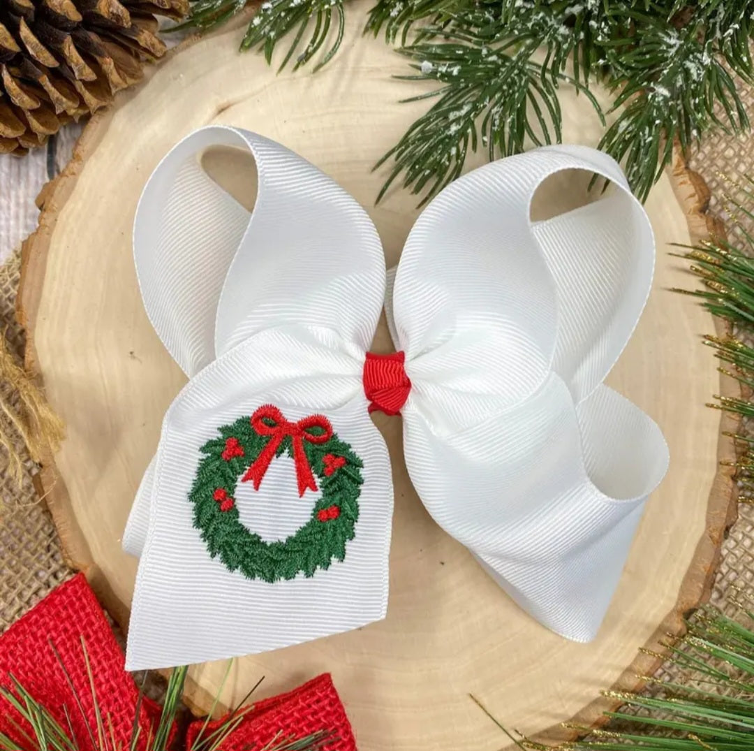 Christmas Wreath Clip Bow