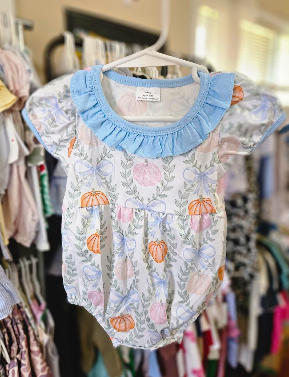 Blue Ruffle Pumpkin Bubble #587