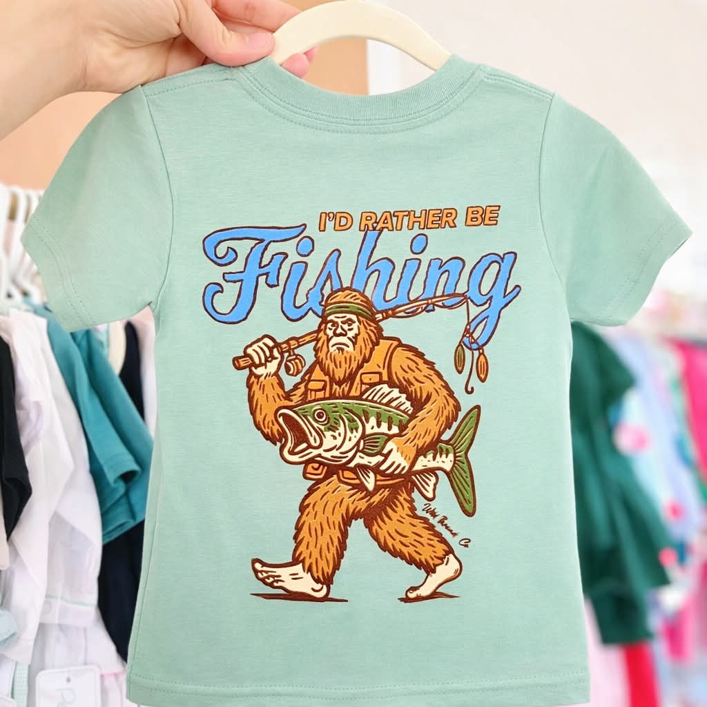 "Rather Be Fishing" Boys Tee Shirt #457
