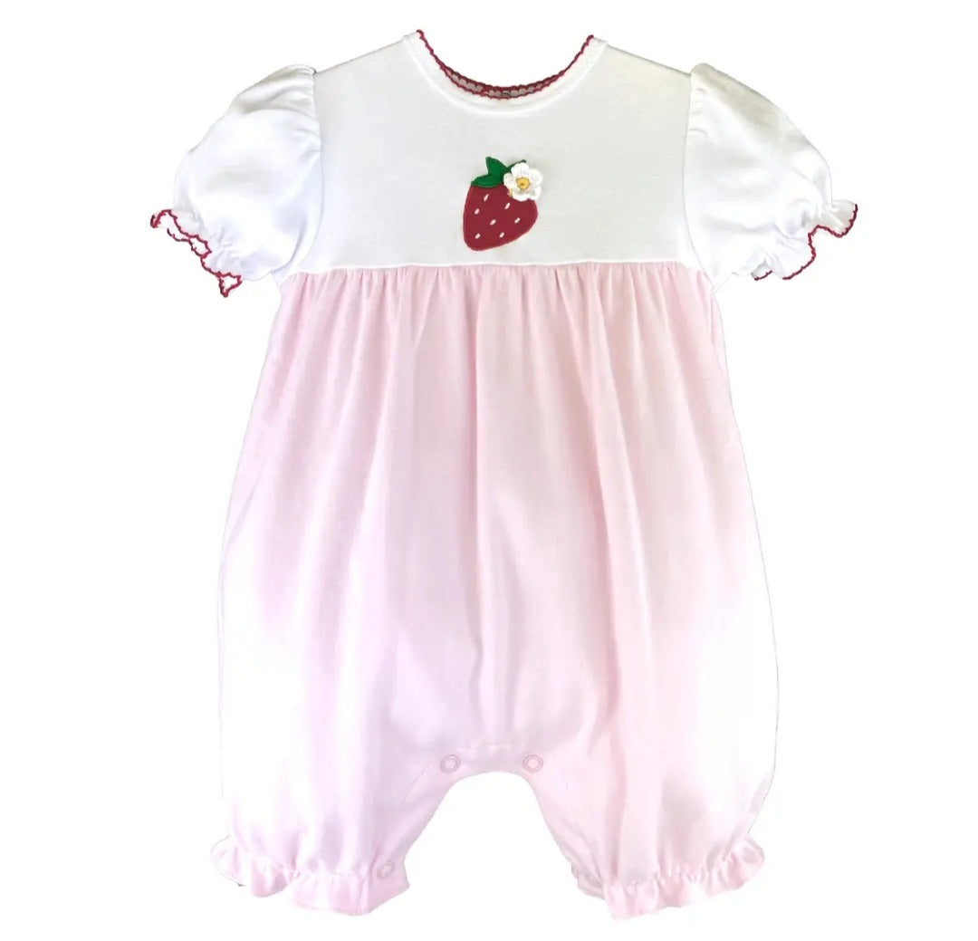 Girls Strawberry Bubble Romper #558