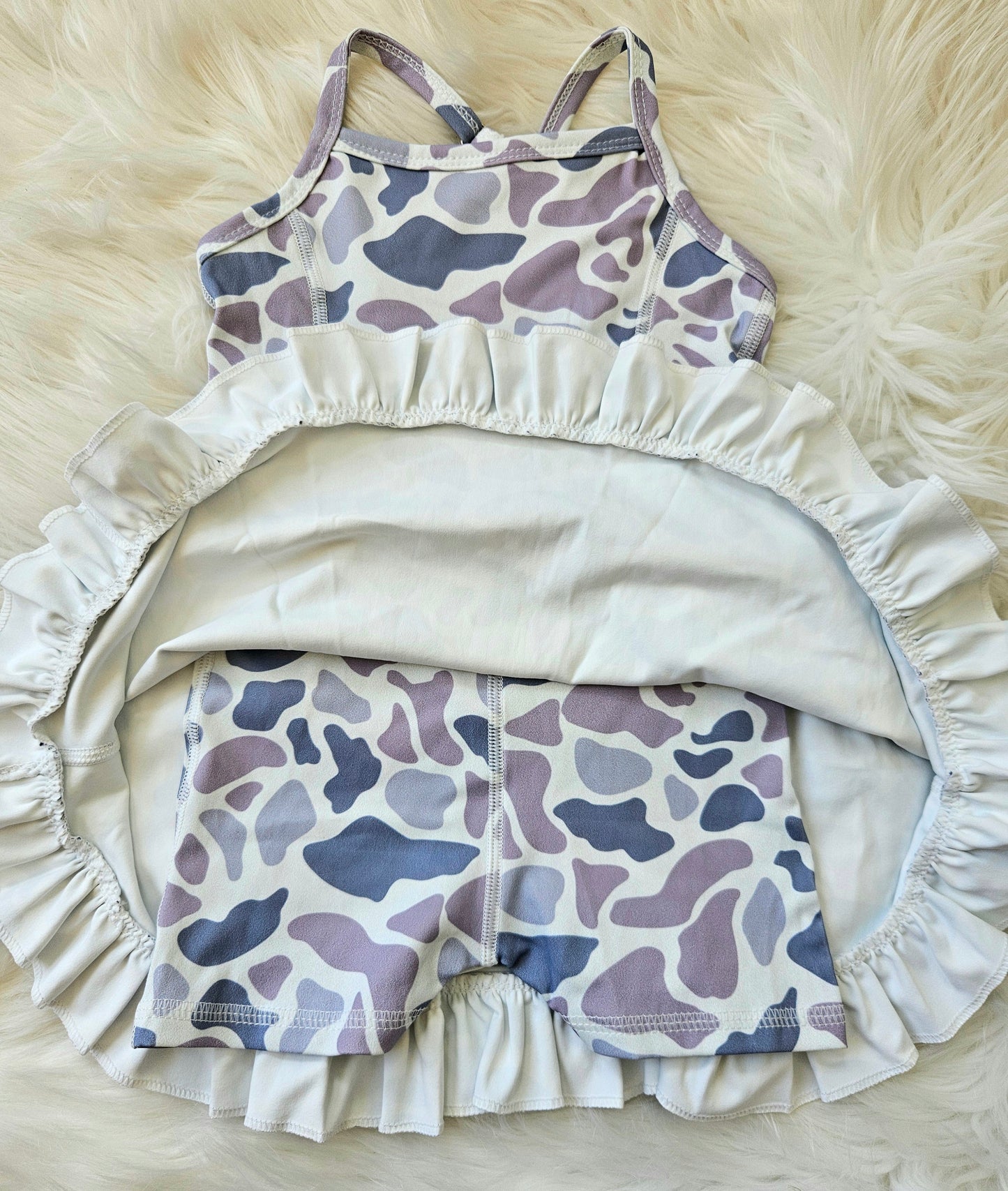 Girls Camo Athletic Build-in-shorts Tank Dress #513