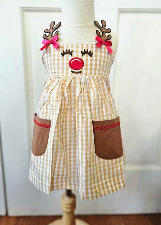 Lil Reindeer Girls Christmas Dress