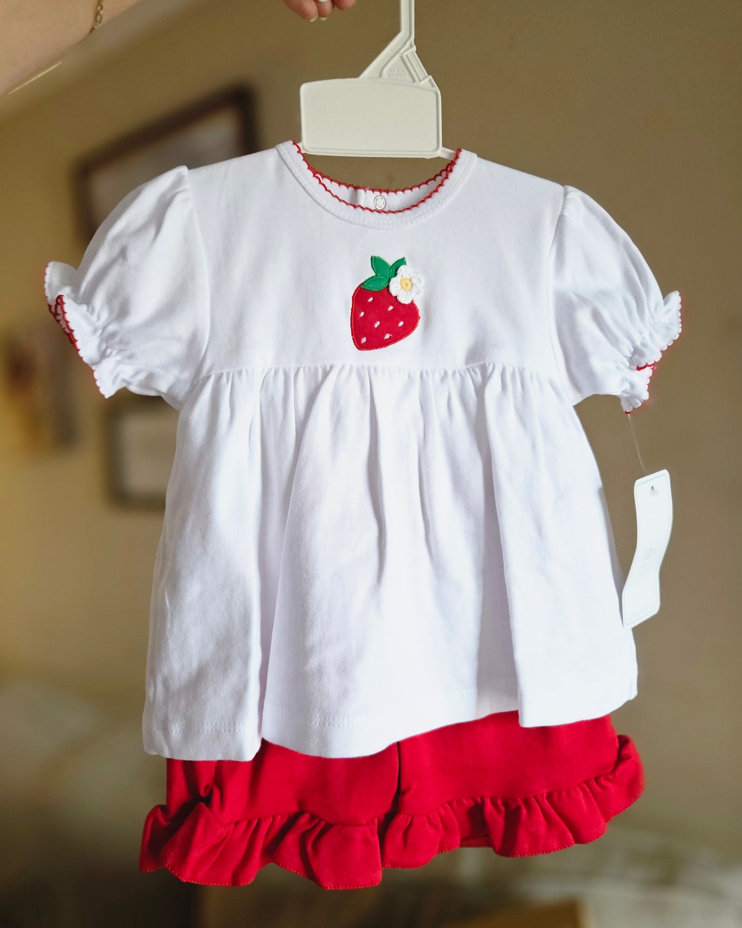 Embroidered Strawberry Short Set #468
